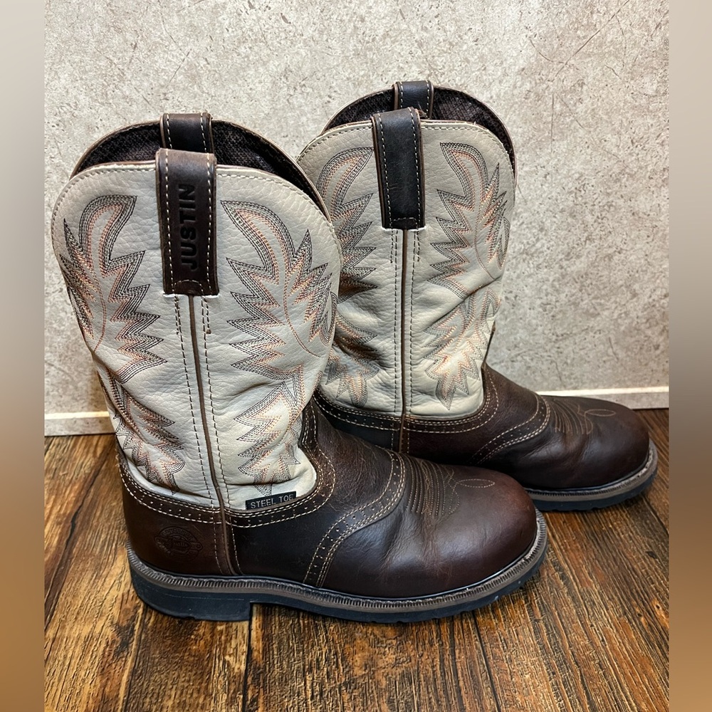 Justin Driller Western Work boot-Steel toe